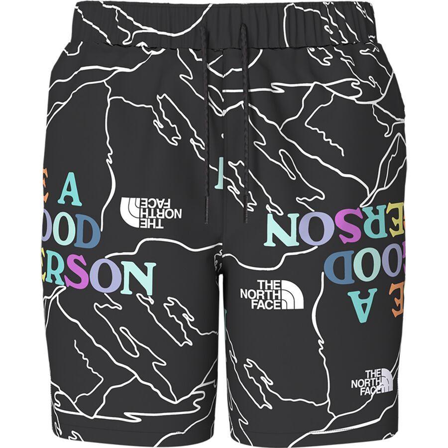 The North Face Amphibious Class V Short - Boys' TNF Black Be A Good Person Mountain Print