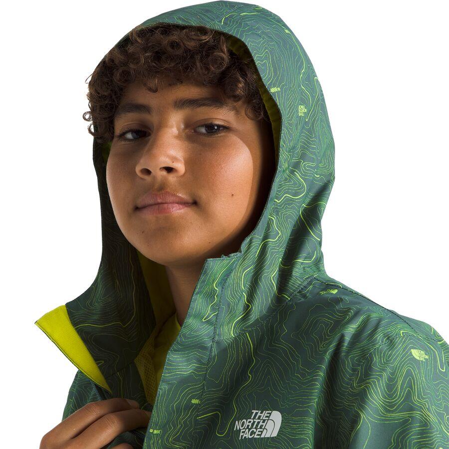 The North Face Antora Rain Jacket - Boys' Duck Green TNF Topo Print