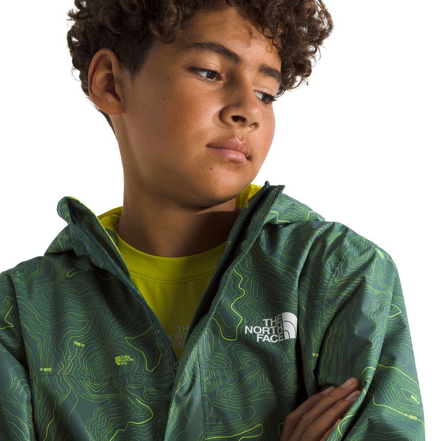 The North Face Antora Rain Jacket - Boys' Duck Green TNF Topo Print
