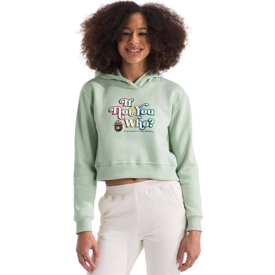 The North Face Camp Fleece Pullover Hoodie - Girls' Misty Sage/Smokey The Bear Graphic
