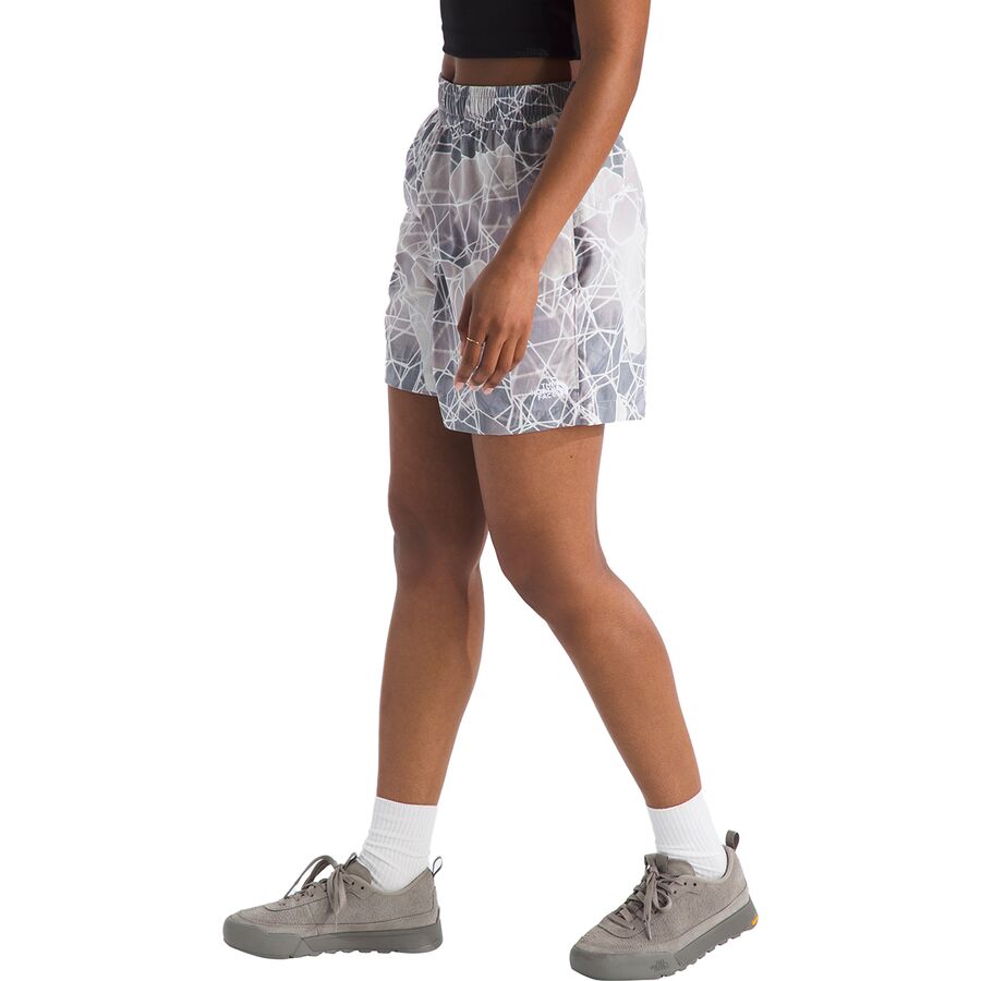 The North Face Class V Pathfinder Pull-On 5in Short - Women's Moonstone Grey Oval Intention Print