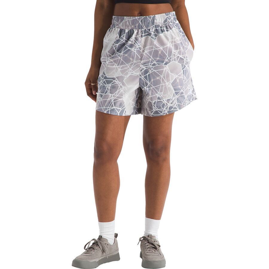 The North Face Class V Pathfinder Pull-On 5in Short - Women's Moonstone Grey Oval Intention Print