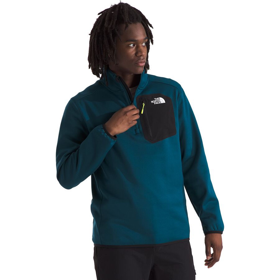 The North Face Crest 1/4-Zip Jacket - Men's Midnight Petrol/TNF Black