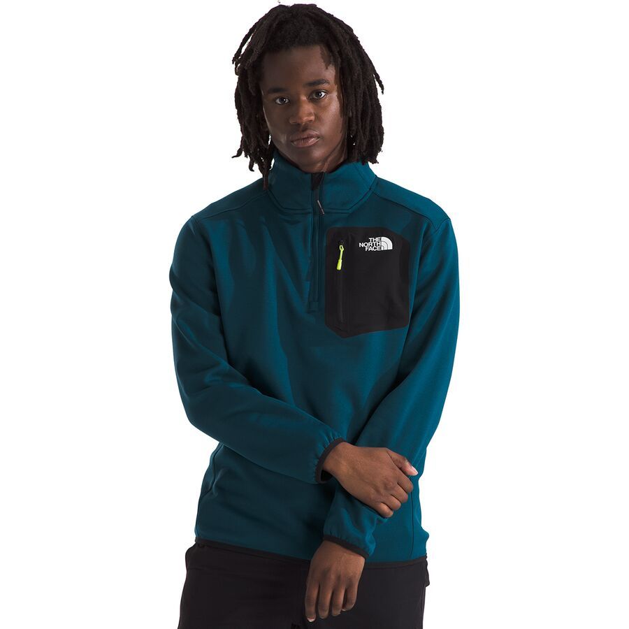 The North Face Crest 1/4-Zip Jacket - Men's Midnight Petrol/TNF Black