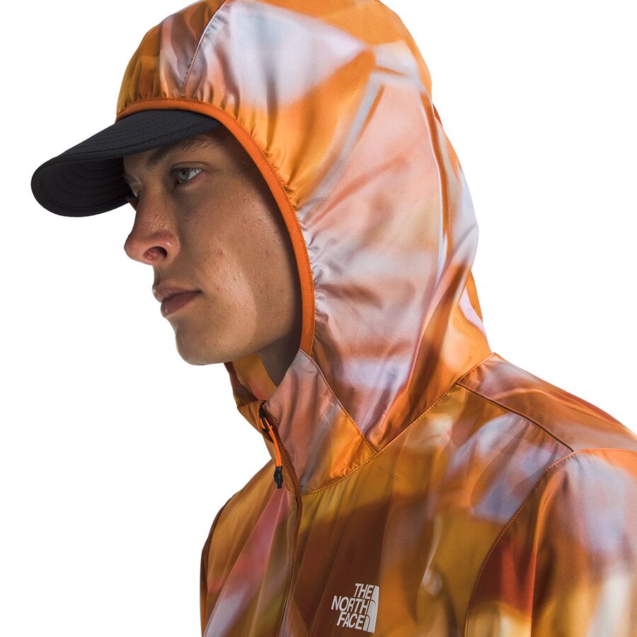 The North Face Higher Run Wind Jacket - Men's Digital Orange Prisms Print