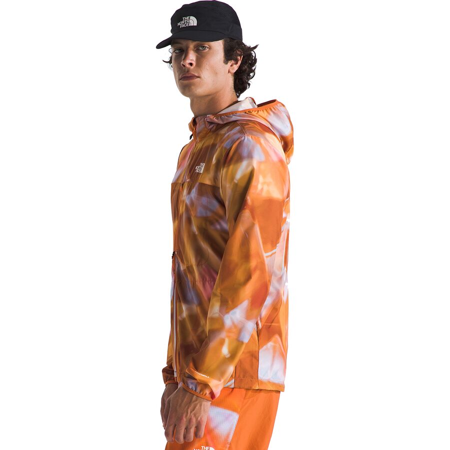The North Face Higher Run Wind Jacket - Men's Digital Orange Prisms Print