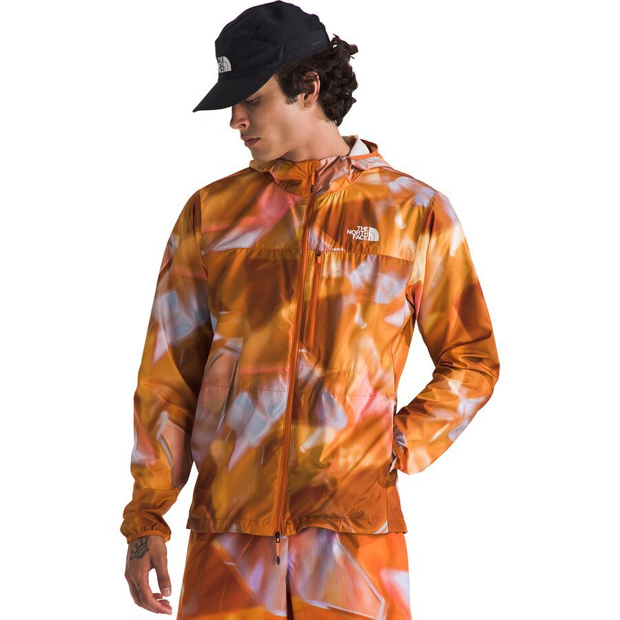 The North Face Higher Run Wind Jacket - Men's Digital Orange Prisms Print