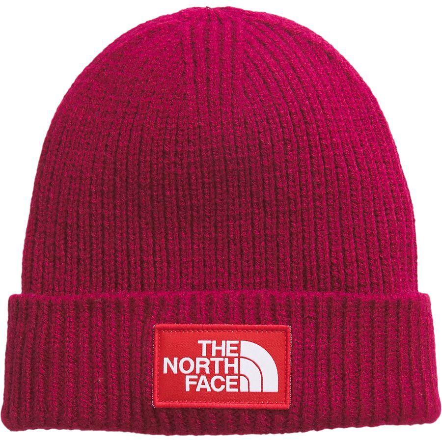 The North Face Logo Box Cuffed Beanie Beetroot/TNF Red
