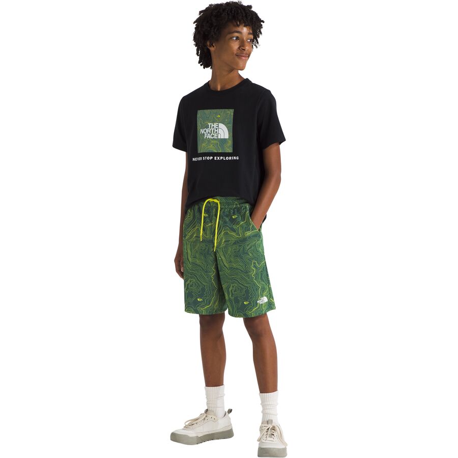 The North Face Never Stop Short - Boys' Duck Green TNF Topo Print