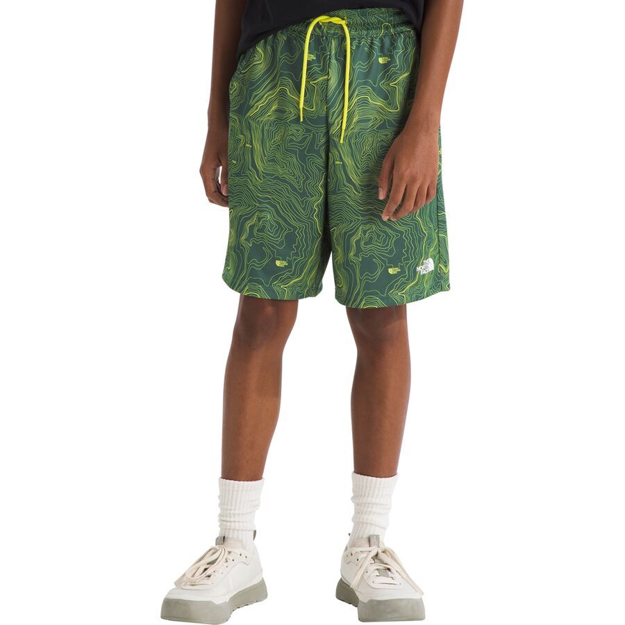 The North Face Never Stop Short - Boys' Duck Green TNF Topo Print