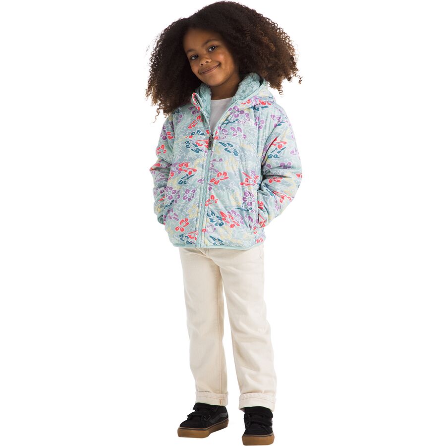 The North Face Reversible Shasta Full-Zip Hooded Jacket - Toddler Girls' Muted Pine Folk Floral Tossed Print
