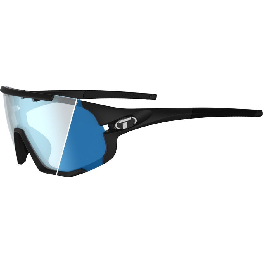 Tifosi Optics Sledge Photochromic Sunglasses Matte Black/Clarion Blue Fototec