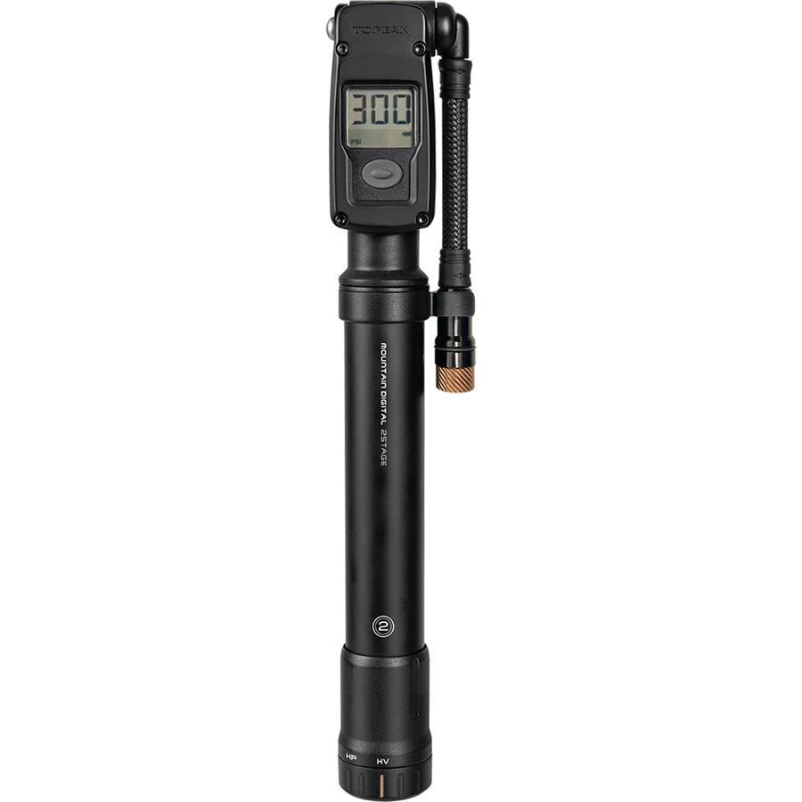 Topeak Mountain 2Stage Digital 2-IN-1 Tire + Shock Mini Pump Black