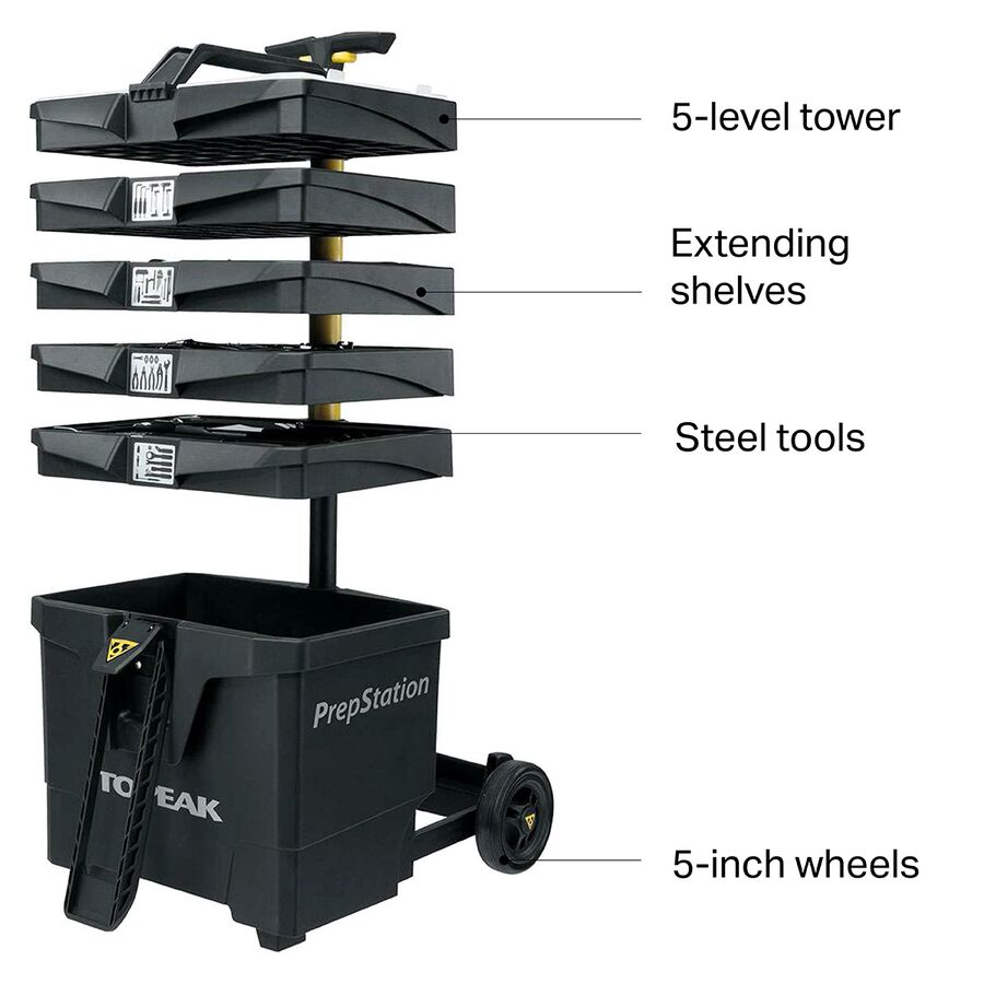 Topeak PrepStation 2 Rolling Tool Station + 55pc Tool Set One Color