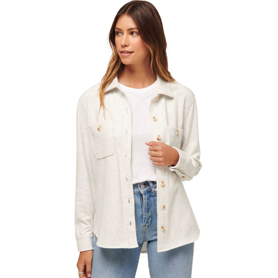 TravisMathew Cloud Shacket - Women's Heather Light Grey