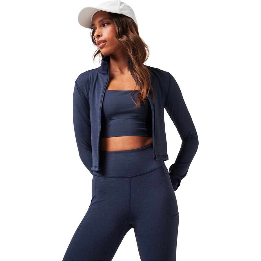 TravisMathew Moveknit Full-Zip Jacket - Women's Heather Navy Blazer