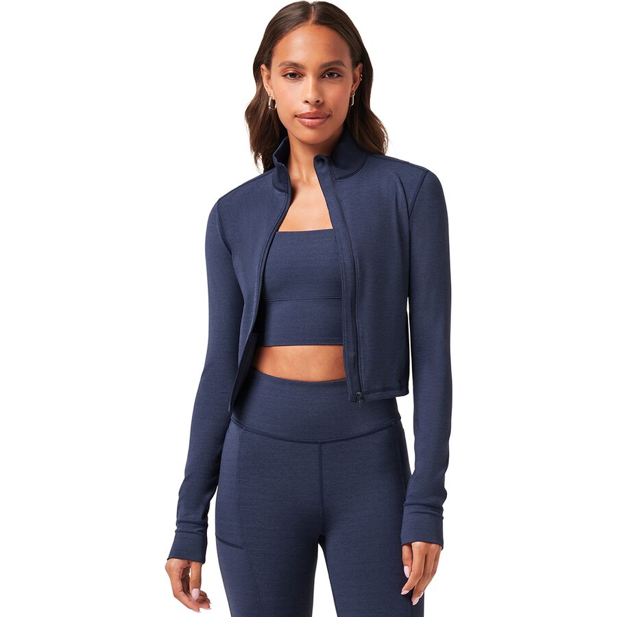 TravisMathew Moveknit Full-Zip Jacket - Women's Heather Navy Blazer
