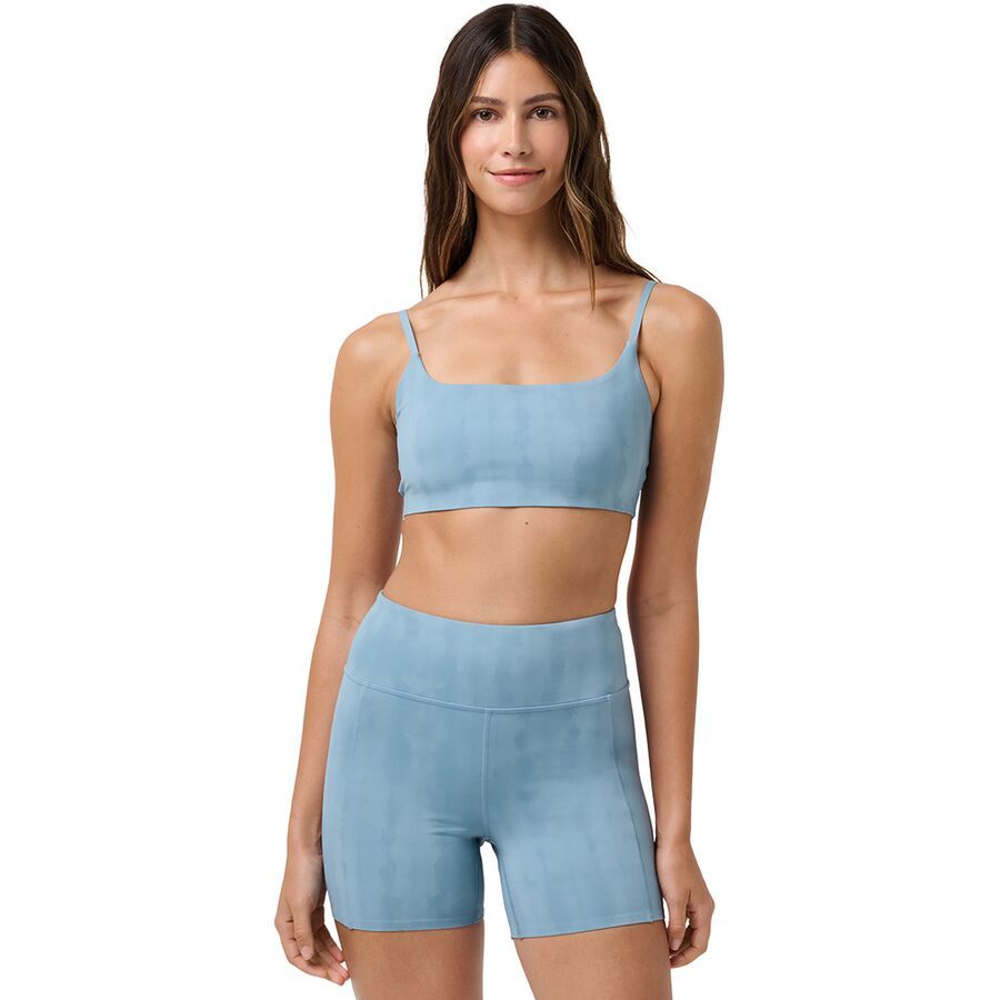 TravisMathew Moveknit Resilience Bra Top - Women's Smoke Blue Multi