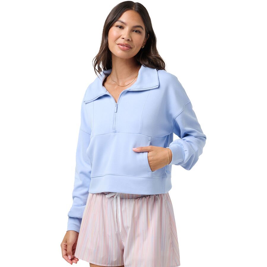 TravisMathew Skyloft Soft 1/2-Zip Pullover - Women's Brunnera Blue