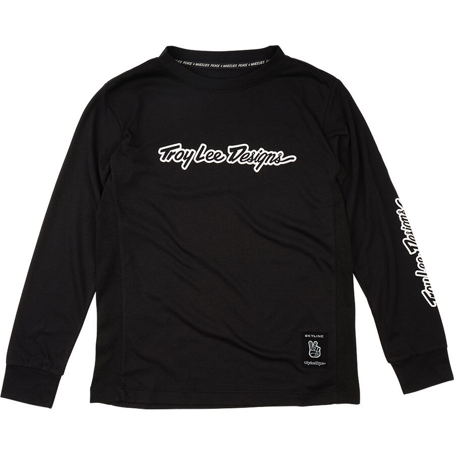 Troy Lee Designs Skyline Ride Long-Sleeve T-Shirt - Kids' Signature Black