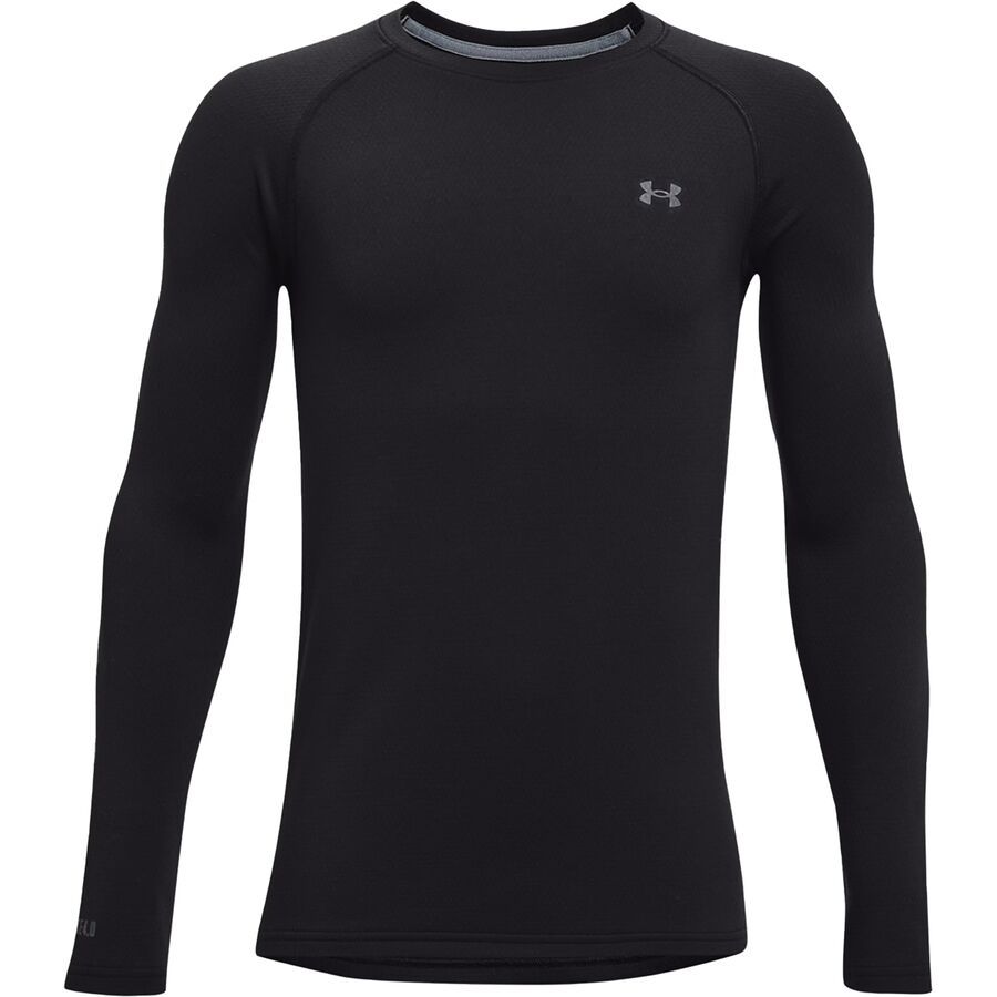 Under Armour Base 4.0 Crew Shirt - Boys' Black/Pitch Gray