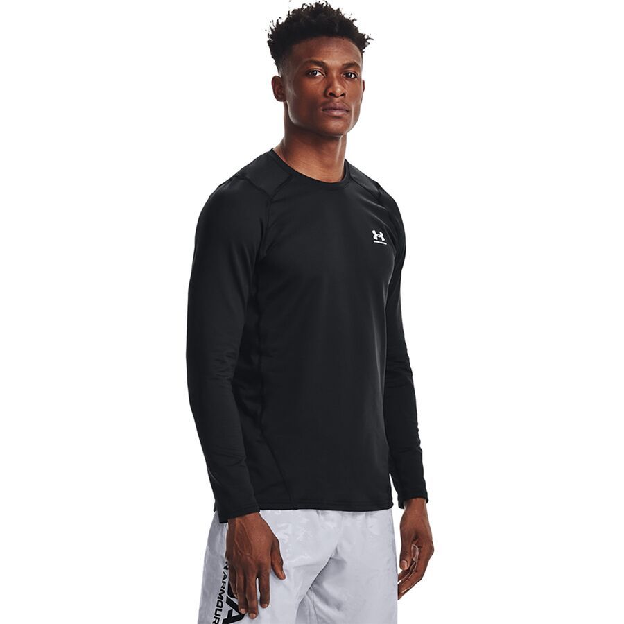 Under Armour Coldgear Armour Fitted Crew Top - Men's Black/White