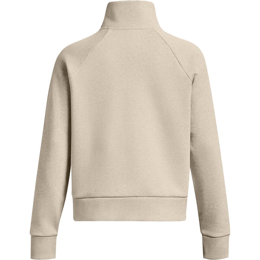 Under Armour Rival Fleece 1/2-Zip Pullover - Women's Oatmeal Light Heather/White