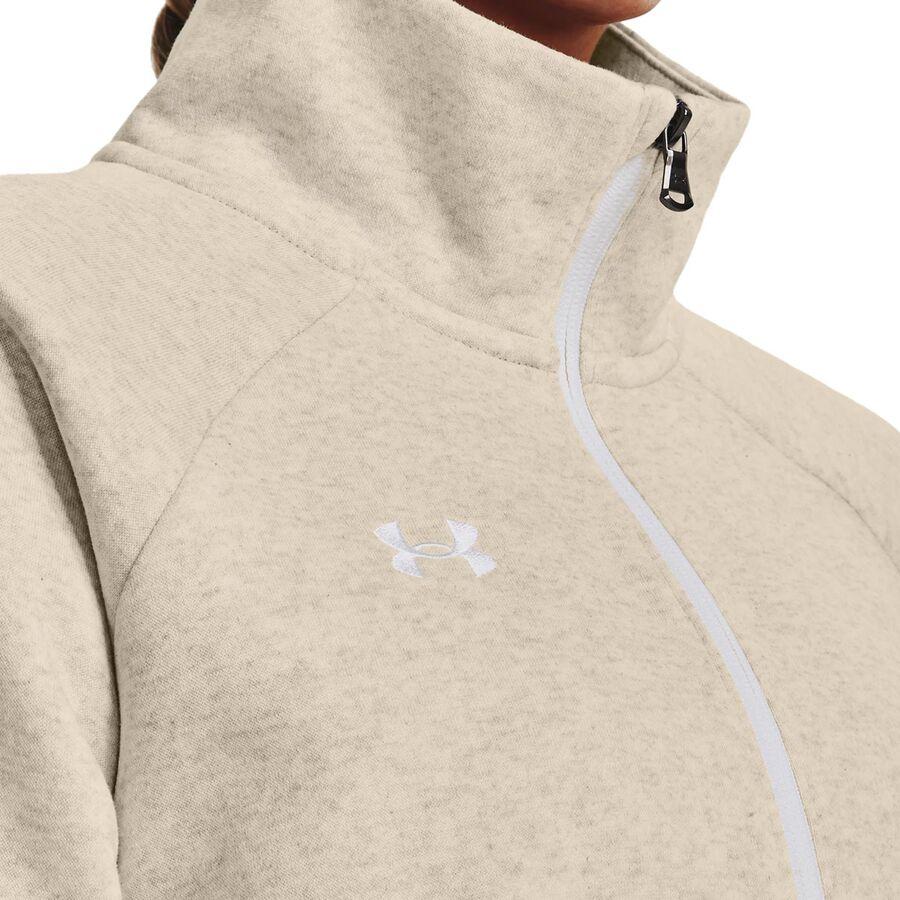 Under Armour Rival Fleece 1/2-Zip Pullover - Women's Oatmeal Light Heather/White