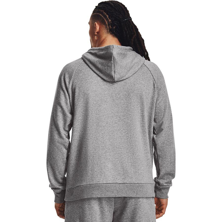 Under Armour Rival Fleece Hoodie - Men's Castlerock Light Heather/White
