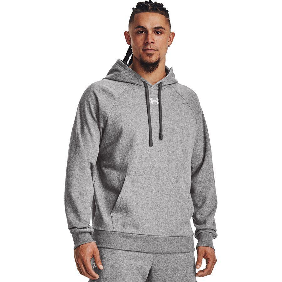 Under Armour Rival Fleece Hoodie - Men's Castlerock Light Heather/White