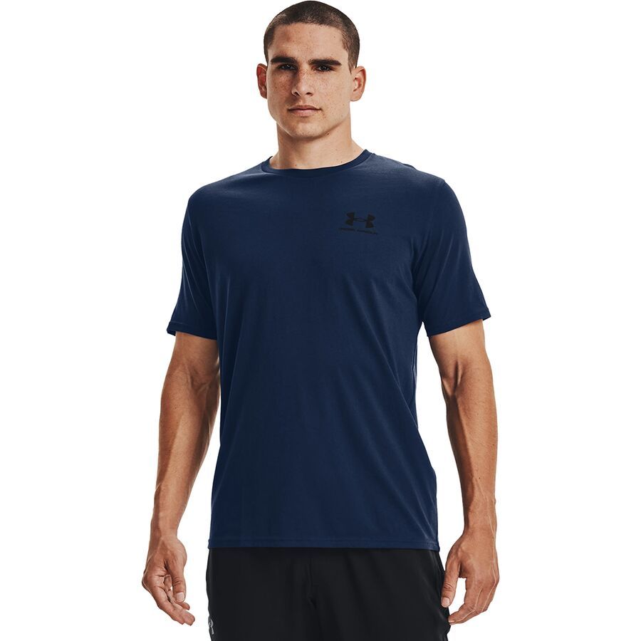 Under Armour Sportstyle Left Chest Short-Sleeve Shirt - Men's Academy/Black