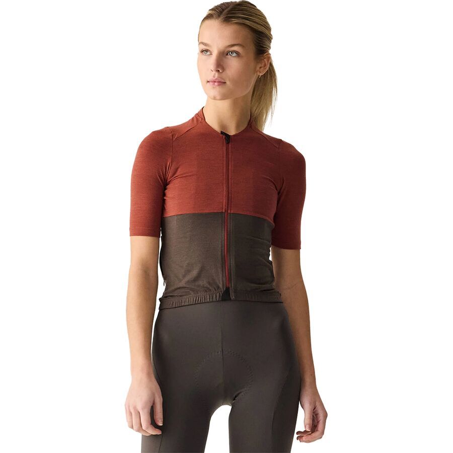 Velocio Merino LUXE Colorblock Jersey - Women's Paprika/Olive
