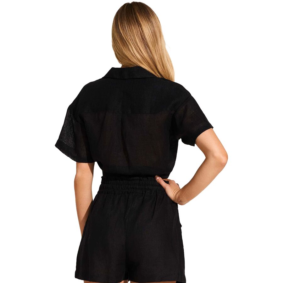 Vitamin A Hana Cropped Shirt - Women's Black