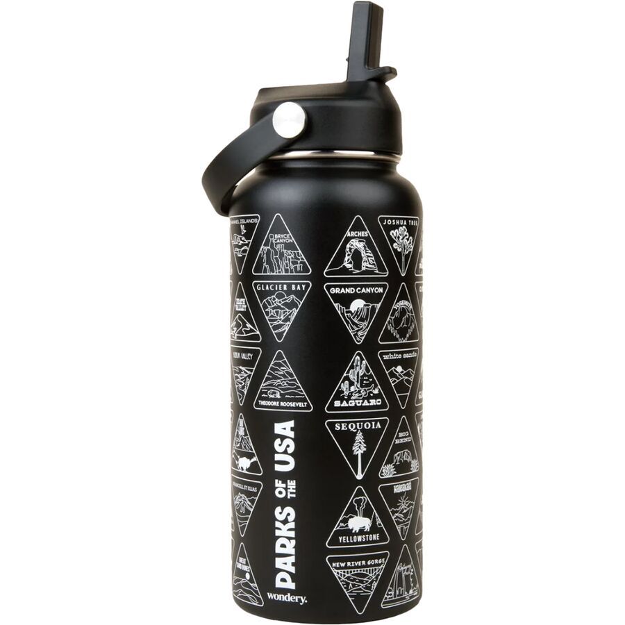 Wondery Parks of the USA Bucket List Bottle Black