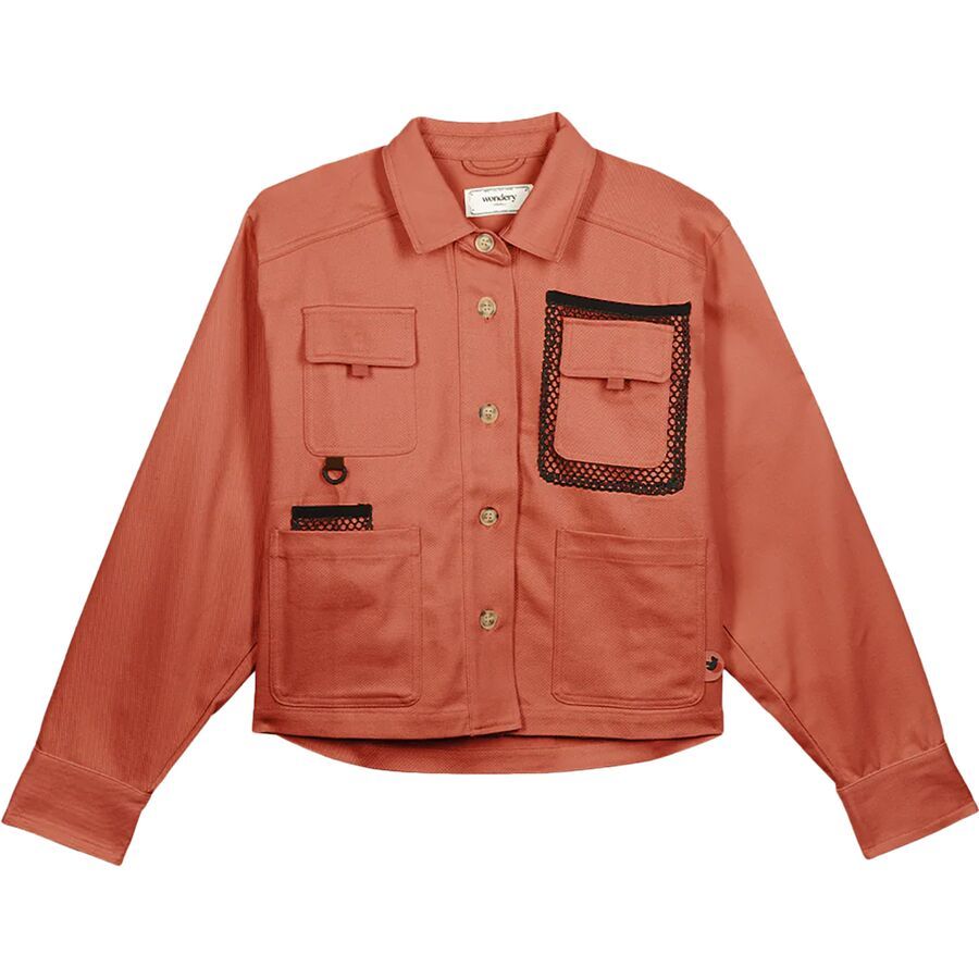 Wondery Ryan Cargo Shirt Jacket - Women's Coral