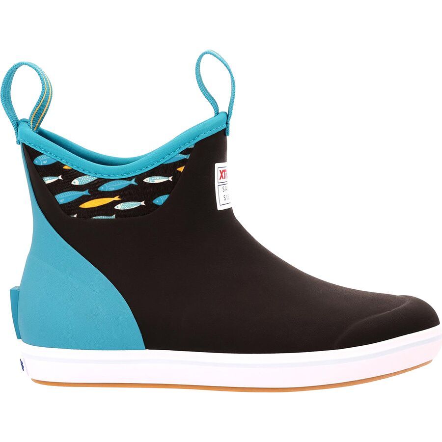 Xtratuf Ankle Salmon Sisters 6in Deck Boot - Women's Black/Tails and Scales